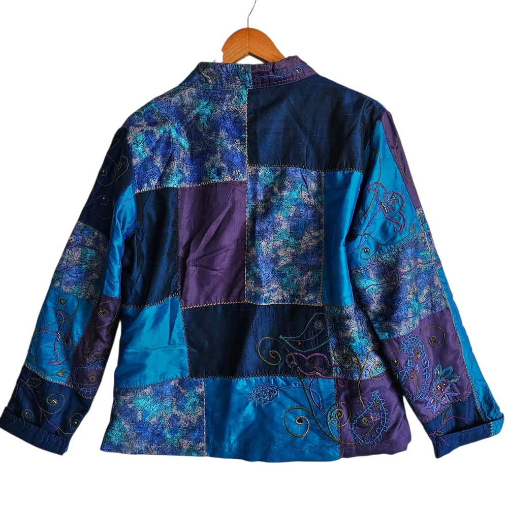 Chico's Patchwork Jacket Embroidered Button Up Bo… - image 7
